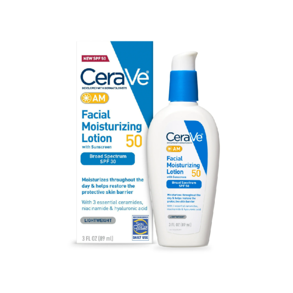 CeraVe - Loção hidratante facial FPS 50 - Pele normal a seca 89ml