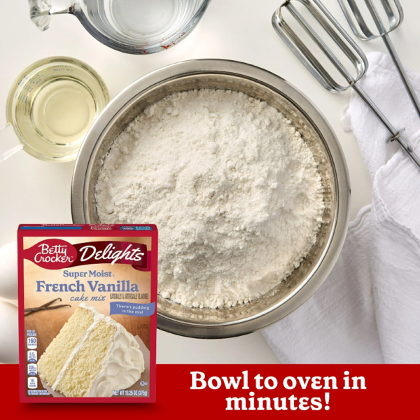 Betty Crocker Delights Super Moist French Vanilla Flavored Cake Mix, 13.25 oz 375g - Image 2