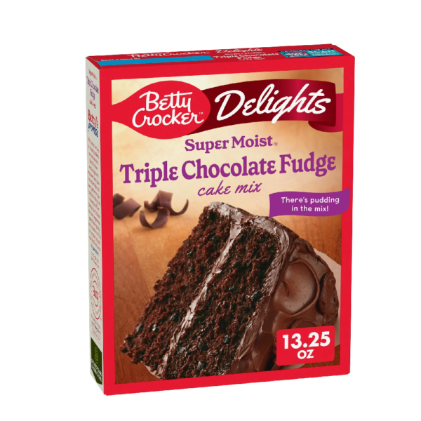 Betty Crocker Delights Super Moist Triple Chocolate Fudge Cake Mix, 13.25 oz 375g